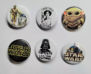 Star Wars Movie 6 Classic New Pinback Buttons FAST SHIP - Picture 1 of 3