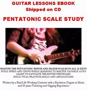 Guitar Lesson PDF E Book on CD Pentatonic Scales Licks  Rock Blues Theory Tab - Picture 1 of 12