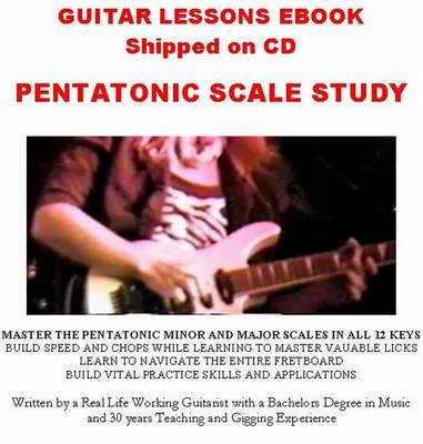 Guitar Lesson PDF E Book on CD Pentatonic Scales Licks  Rock Blues Theory Tab - Image 1 of 4
