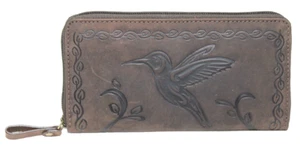 Geldbörse Kolibri Büffelleder RFID/NFC Rustikal Handyfach Naturleder Portmonai - Bild 1 von 6