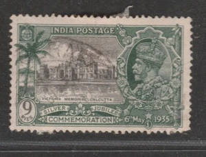 1935 INDIA 9p Victoria Memorial SG 241a - Foto 1 di 2