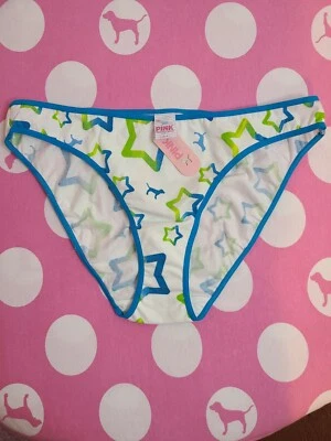 ☆RARO Victoria's Secret ROSA Vintage Gráfico Algodón Tiro Bajo Bikini Panty Talla M☆ Foto 1 de 4