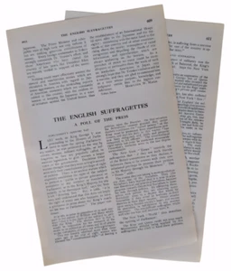 British Suffragettes Criticism Right Vote Press Coverage 1913 Essay Outlook 4pg - Imagen 1 de 3