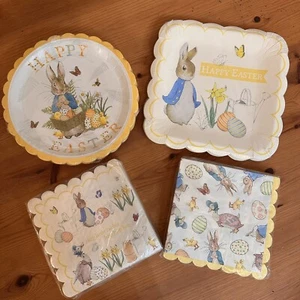 Beatrix Potter Peter Rabbit Easter Egg Design Paper Napkins & Plates Set - Picture 1 of 2