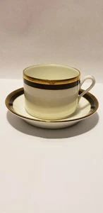 Richard Ginori Palermo Black Ptn ~ Cup & Saucer - Picture 1 of 2