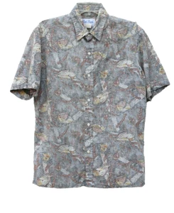 Vintage Kai Hani Hawaiian Buttons Shirt Hippie fish print beach bum surfer M - Picture 1 of 4