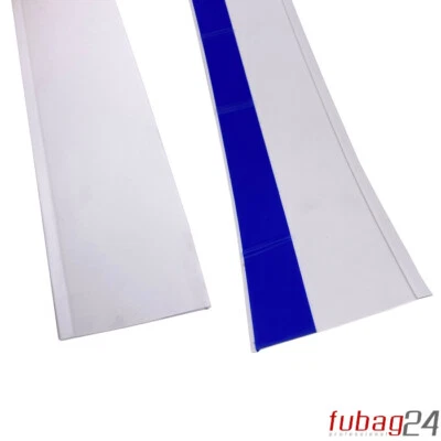 1m Flachleiste weiß 30-80 mm | PVC Abdeckleiste selbstklebend mit Gummilippe - Bild 1 von 3