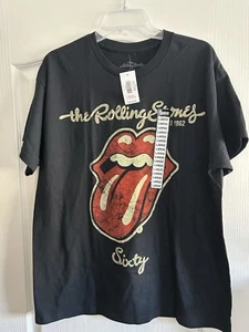 Rolling Stones schwarz klassisch Lippen und Zunge T-Shirt Large neu mit Etikett 60 - Bild 1 von 5