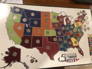 Littleton Company 50 State Commemorative Quarters Giant Coin Map Folder Complete - Picture 1 of 5