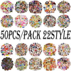 50 Stck. Skateboard Aufkleber Vinyl Laptop Gepäck Aufkleber Auto Gitarre Aufkleber Menge cool - Bild 1 von 60