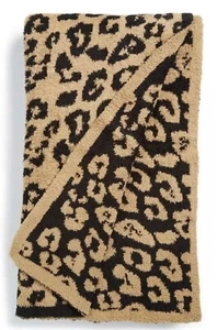 Barefoot Dreams CozyChic Safari 54" x 72" Throw Blanket Camel/Black $180 - Picture 1 of 8