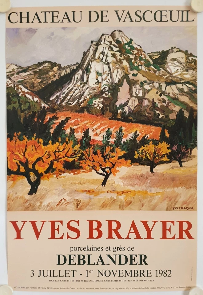 Affiche YVES BRAYER 1982 Exposition Château de Vascœuil - Photo 1/1