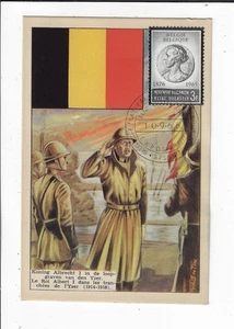 Belgische Postkarte König Albert n Gräben im 1. Weltkrieg Queen Elizabeth 1966 Briefmarke P2387 - Bild 1 von 2