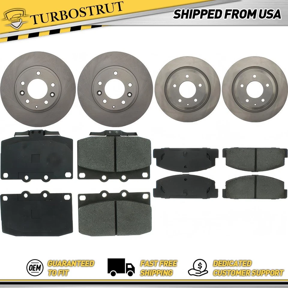 Front & Rear OE Brake Rotors Brake Pads Kit for 1993-1995 Mazda RX-7 1.3L - Image 1 of 1