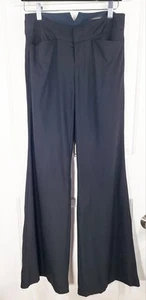 Club Monaco Wool Wide Leg Boot Cut Trouser Pants Stretch Black Size 0 - Picture 1 of 7