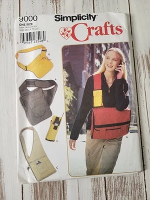 Vintage Simplicity 9000 Sewing Pattern Messenger Bag One Size Uncut 1990s - Image 1 of 3