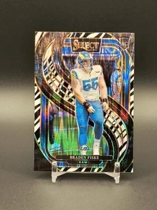 2024 Select Braden Fiske Premier Level RC Zebra Prizm #171 Los Angeles Rams - Picture 1 of 2