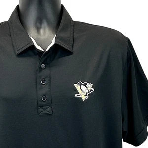 Pittsburgh Penguins Travis Mathew Polo Shirt Mens L Large Black NHL Golfer Golf - Picture 1 of 7
