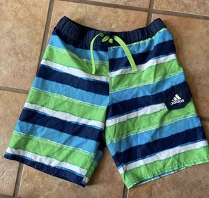 Boys Adidas youth Large  swim trunks lined multi-color striped Board Shorts - Picture 1 of 3