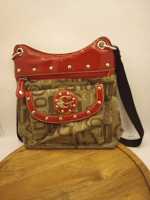 Bolso Bandolera Mujer GUESS Abedul Beige Rojo G Logo Foto 1 de 3