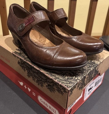 RockPort Cobb Hill Abigail MaryJane Womens Size 10 M Brown Leather Comfort Shoes - Image 1 of 4