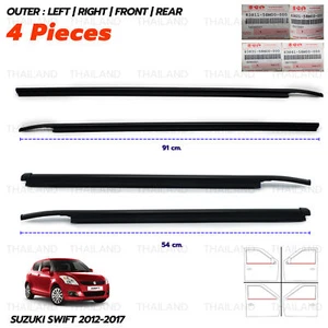 Juego de cinturones de puerta exterior de 4 puertas para Suzuki Swift 1,2 L GL GLX 2012 2017 - Imagen 1 de 10
