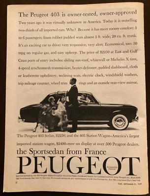 1959 PEUGEOT 403/RYDER TRUCK/AIREXPRESS/ZENITH FULL-Page Time Magazine Print Ads - Image 1 of 3