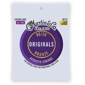 Cuerdas para guitarra acústica Martin M175 11-52 personalizadas ligeras originales paquetes de 1-3 - Imagen 1 de 2