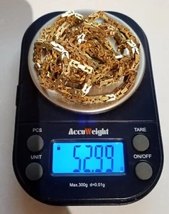 Massive Goldene Halskette Königskette gold 585, 14 karat, 80 cm, 3 mm, 53 gramm - Bild 1 von 9