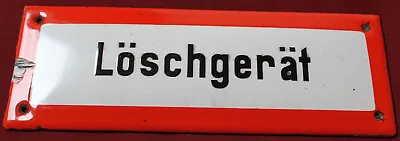 Altes Emailschild Feuerwehr Löschgerät Von Ca. 1910-20 • 55€