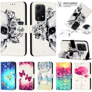 3D Painted Pattern Wallet Stand Phone Cover for Huawei Honor 300 Pro 300 X60 X5B - Picture 1 of 20
