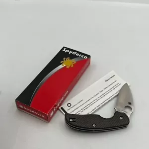 Spyderco Knives Sage C123TFP Carbon Fiber Scales w/ a S30V Blade New W/ Box - Picture 1 of 13