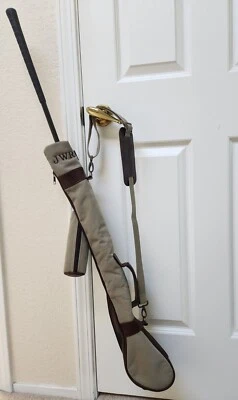 Bolsa de palos de golf de lona de cuero portador de viaje marrón oliva 1-3 palos soporte para pelotas Foto 1 de 4