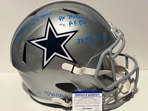 ERIK WILLIAMS 5 Inscriptions Signed Autographed Cowboys FS Full Size Helmet PSA - Picture 1 of 5