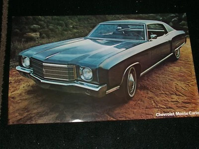 Chevrolet Monte Carlo 1970 concesionario venta folleto sala de exposición póster 11"x17" Foto 1 de 2