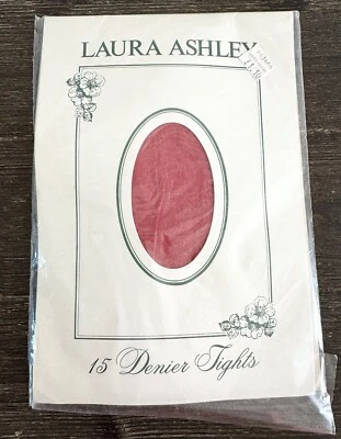 NIP Vintage Laura Ashley 15 Denier Scarlet Tights 100% Nylon ~ Hips sz 34"-42" - Image 1 of 4