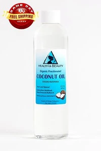 COCONUT OIL FRACTIONATED ORGANIC by H&B Oils Center PREMIUM 100% PURE 8 OZ - Picture 1 of 12