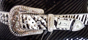 Montana West Bling Black And White Womens Rhineston Concho Belt Studs Bling New - Picture 1 of 5