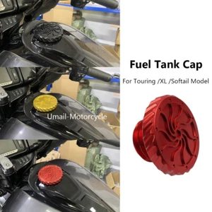 For Harley Touring Softail Sportster Motorcycle Fuel Oil Tank Gas Cap Cover Kits - Picture 1 of 16