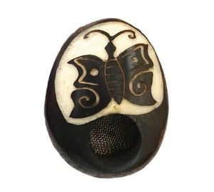Mini Pipa para Fumar Mariposa Tagua Hecho a Mano Natural Tallado Animal Arte - Imagen 1 de 2