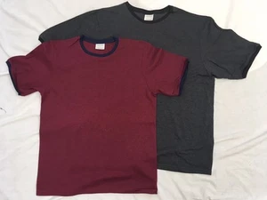 2 Camisetas Negra Burgandy Crew Pequeña 34 Mediana 38 Grande 42 XL 46 New Hanes - Imagen 1 de 6