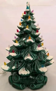 Albero di Natale Vintage 1975 Atlantic Stampo Ceramica Illuminato con Neve 17” - CHIPPATO - Foto 1 di 12