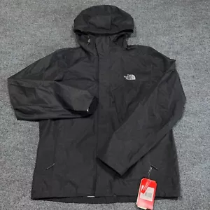 The North Face Men's Large Dryvent Waterproof Hooded Rain Jacket Dark Gray NWT - Picture 1 of 7