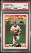1989 KAYBEE SUPERSTARS OF BASEBALL #7 ROGER CLEMENS PSA 9 MINT