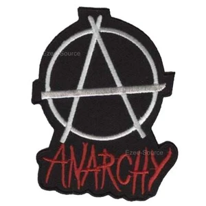 LARGE 6" W x 8" H EMBROIDERED ANARCHY MOTORCYCLE BIKER PATCH SEWN OR IRON - OA14 - Bild 1 von 1