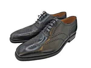 Loake Legend Men's Black Leather Brogue Shoes Size UK 9 New B34 Y793 - Picture 1 of 12