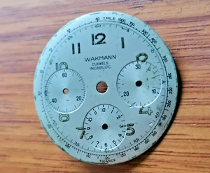 VINTAGE WAKMANN CHRONOGRAPH DIAL MENS WATCH PARTS - Picture 1 of 4