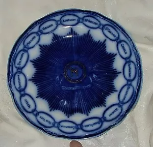 1906 Staffordshire Fluss blaue KETTE der Staaten Martha Washington Teller Brockton MA - Bild 1 von 5