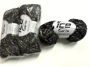 426 Yards ICE Ink Tilt Cotton Yarn Black Speckled Tan 100% Mako Cotton Lot Of 3 - Picture 1 of 7