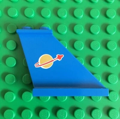 LEGO Blue Tail 4 x 1 x 3 with Classic Space Logo Pattern on Both Sides 6883 - Image 1 of 2
